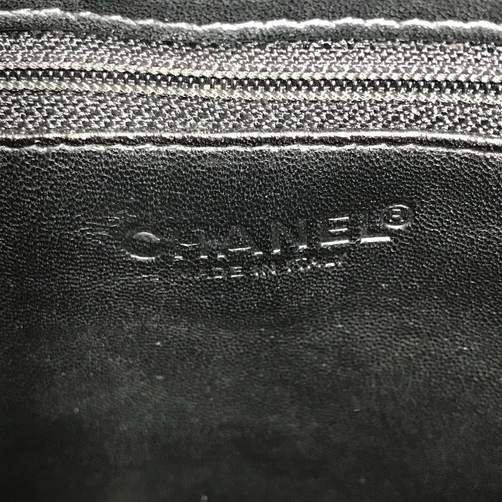 CHANEL ヴィンテージ チョコバー ロゴ CC ココマーク カバン トートバッグ ハンドバッグ エナメル ユニセックス ブラック