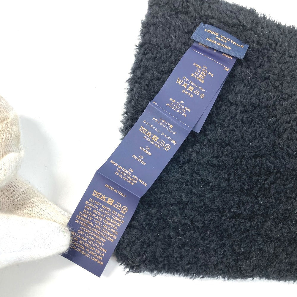 LOUIS VUITTON M90804 Scarf Only LV Mini Confi Knit Tippet Scarf Wool Unisex Black