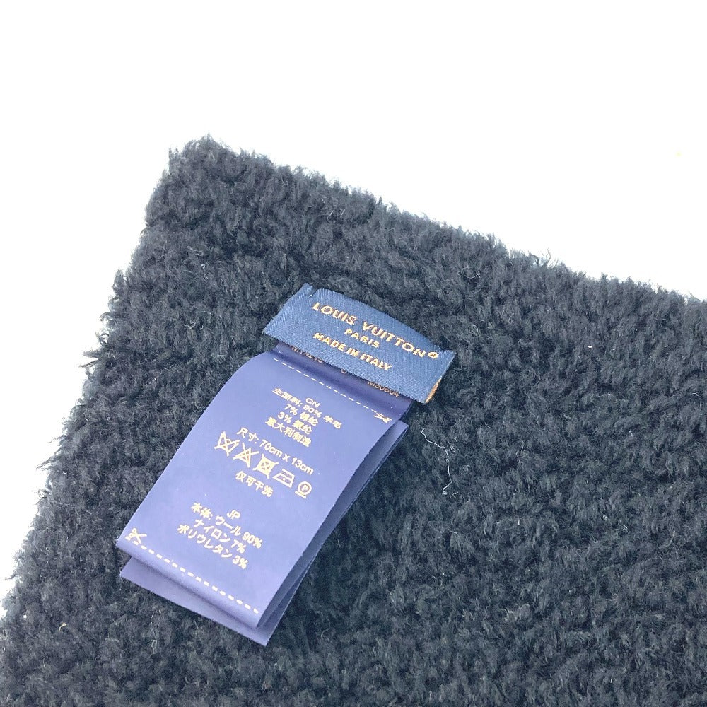 LOUIS VUITTON M90804 Scarf Only LV Mini Confi Knit Tippet Scarf Wool Unisex Black
