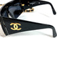 CHANEL 01456 チェーン CC ココマーク ロゴ めがね メガネ アイウェア 眼鏡 サングラス プラスチック ユニセックス ブラック