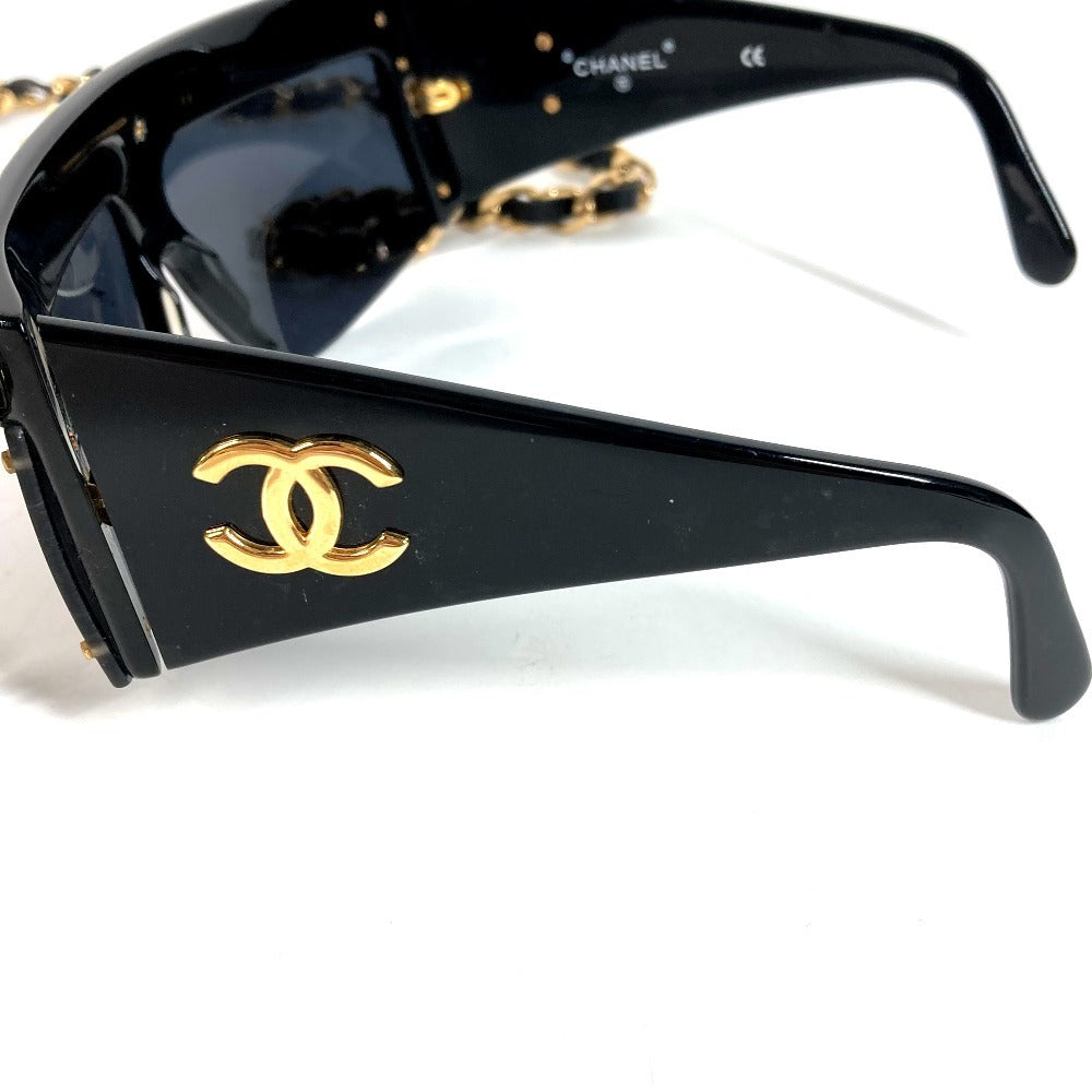 CHANEL 01456 チェーン CC ココマーク ロゴ めがね メガネ アイウェア 眼鏡 サングラス プラスチック ユニセックス ブラック