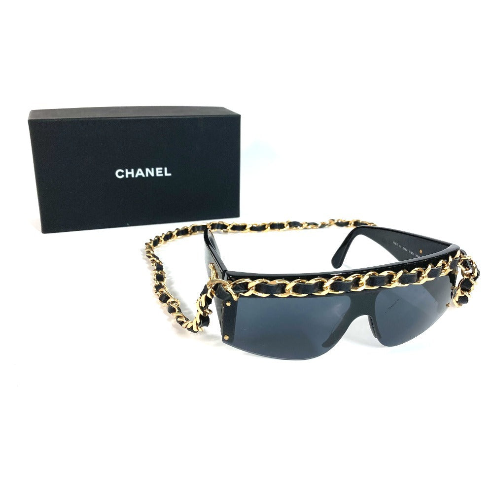 CHANEL 01456 チェーン CC ココマーク ロゴ めがね メガネ アイウェア 眼鏡 サングラス プラスチック ユニセックス ブラック