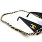 CHANEL 01456 チェーン CC ココマーク ロゴ めがね メガネ アイウェア 眼鏡 サングラス プラスチック ユニセックス ブラック