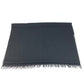 CHANEL Bicolor Logo Fringe Muffler Shawl Large Stole Cashmere Unisex Black