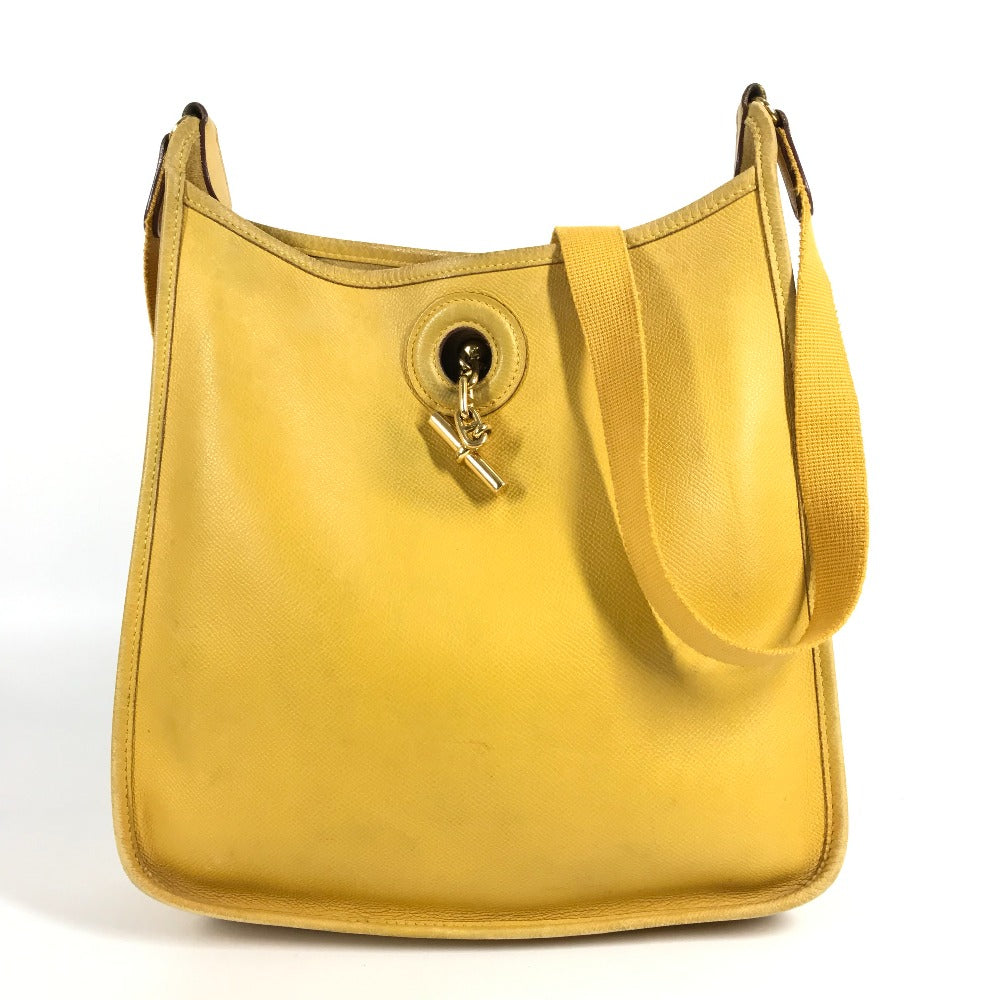HERMES Vintage Vespa PM Bag Crossbody Pochette Shoulder Bag Leather Unisex Yellow