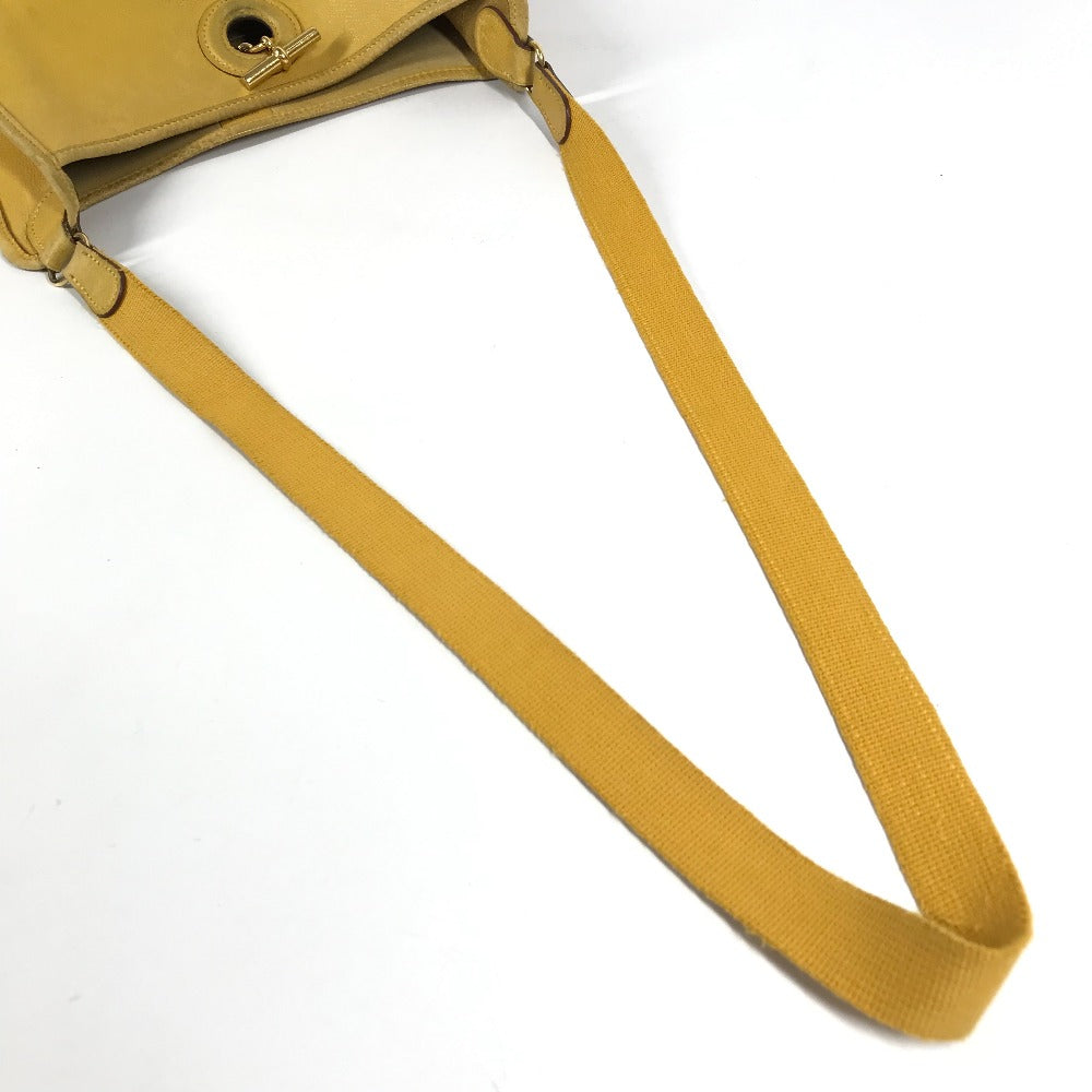 HERMES Vintage Vespa PM Bag Crossbody Pochette Shoulder Bag Leather Unisex Yellow