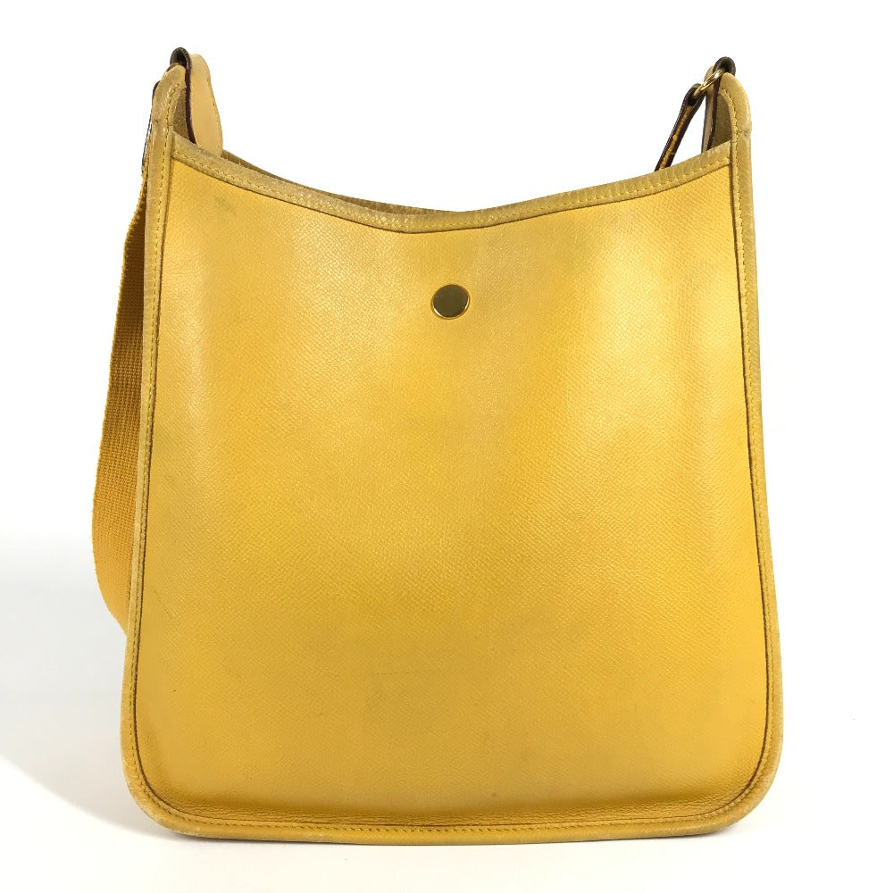HERMES Vintage Vespa PM Bag Crossbody Pochette Shoulder Bag Leather Unisex Yellow