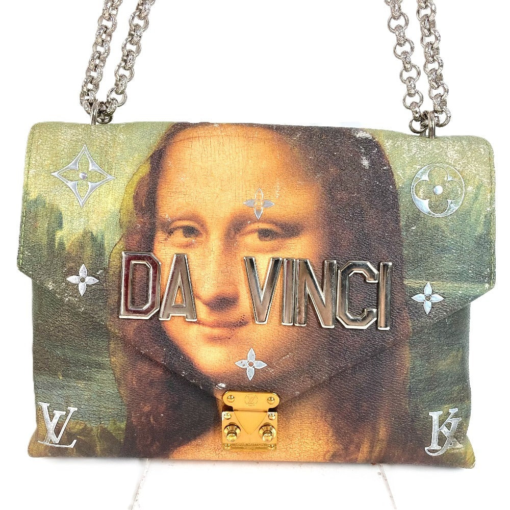 LOUIS VUITTON M64626 Masters Collection Mona Lisa กระเป๋าสะพายโซ่คู่ กระเป๋าสะพายข้าง กระเป๋าสะพายไหล่ กระเป๋าถือ หนัง ยูนิเซ็กส์ สีชมพู