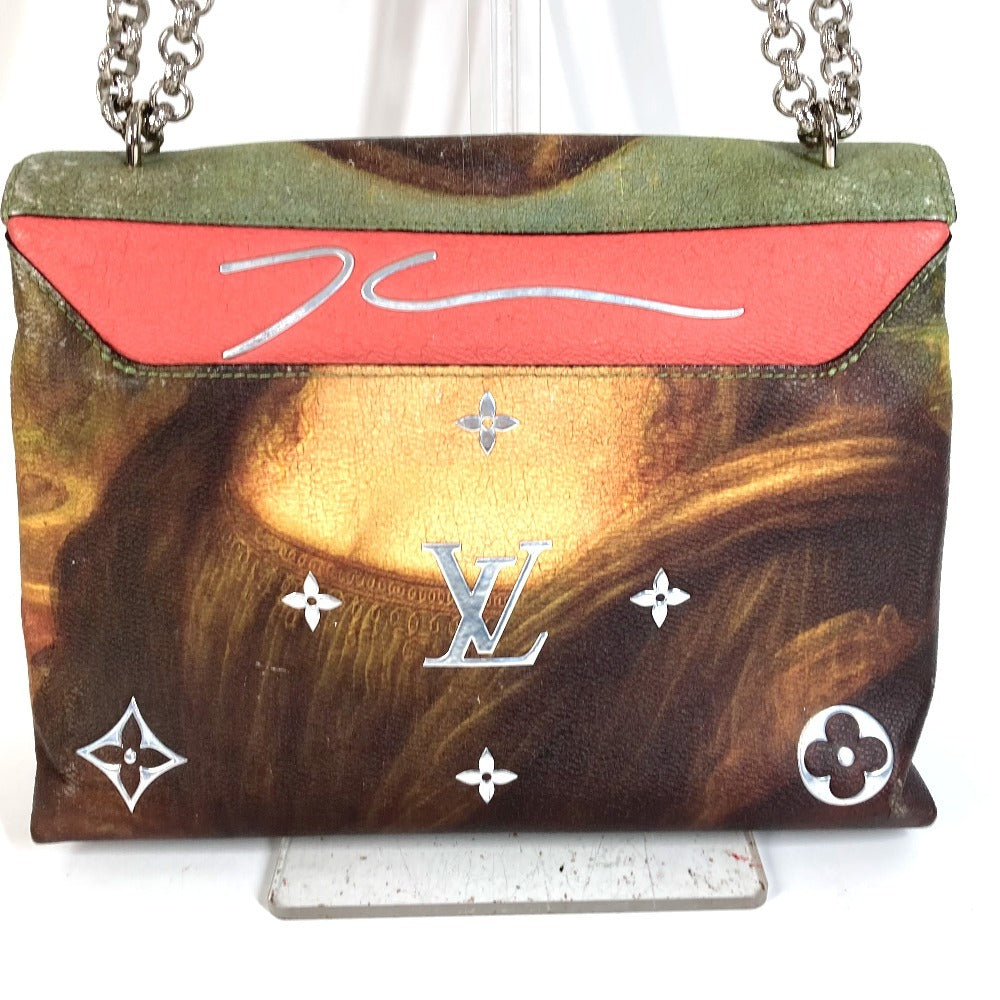 LOUIS VUITTON M64626 Masters Collection Mona Lisa กระเป๋าสะพายโซ่คู่ กระเป๋าสะพายข้าง กระเป๋าสะพายไหล่ กระเป๋าถือ หนัง ยูนิเซ็กส์ สีชมพู