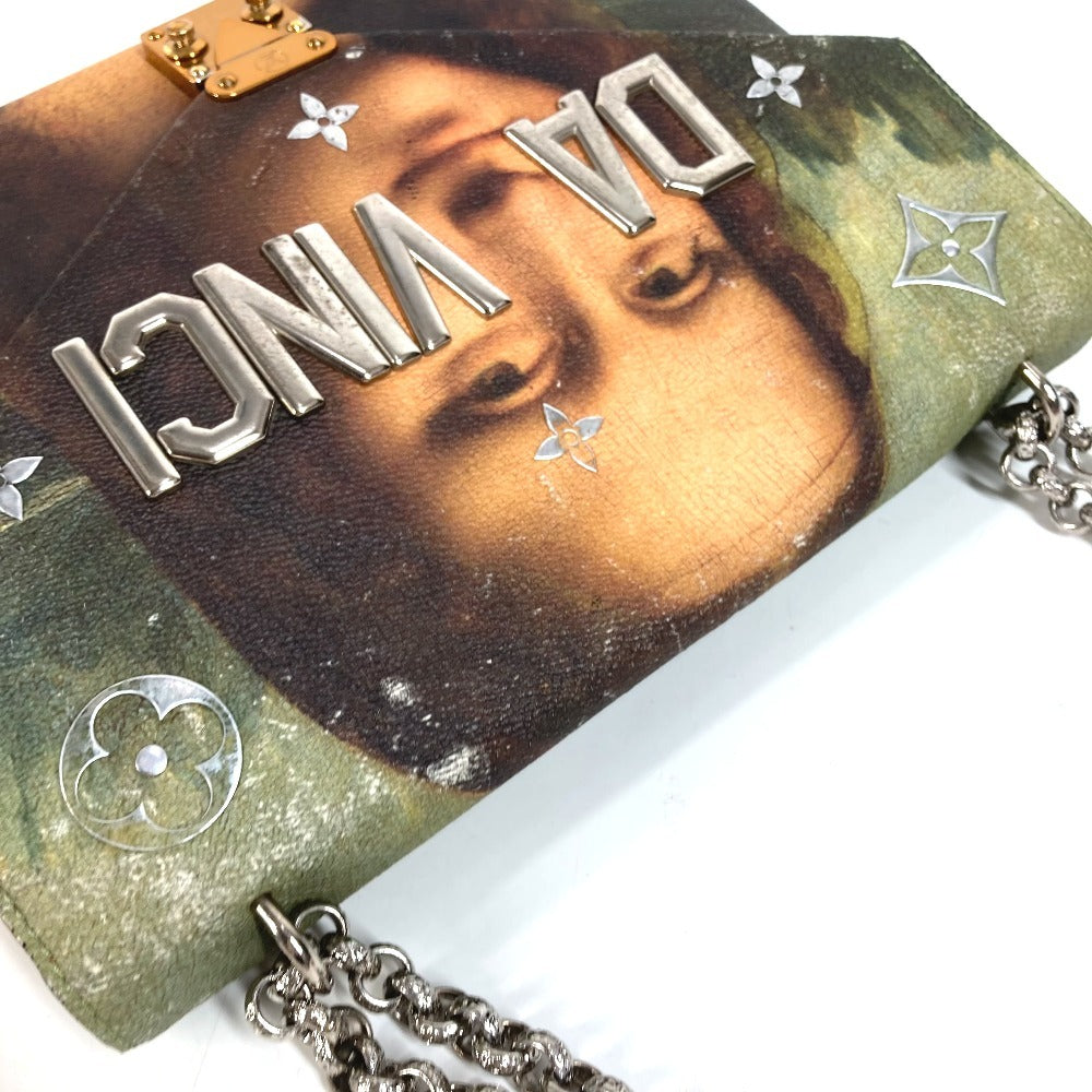 LOUIS VUITTON M64626 Masters Collection Mona Lisa กระเป๋าสะพายโซ่คู่ กระเป๋าสะพายข้าง กระเป๋าสะพายไหล่ กระเป๋าถือ หนัง ยูนิเซ็กส์ สีชมพู