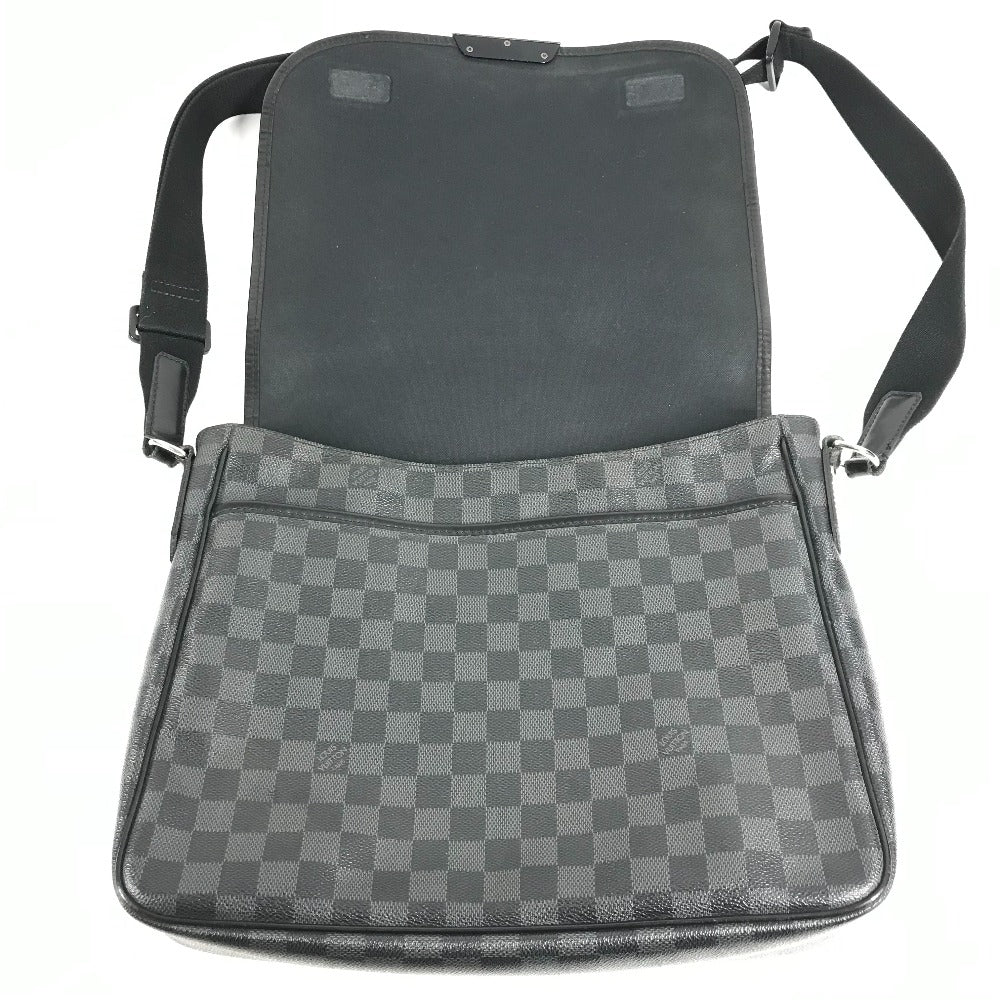 LOUIS VUITTON N58029 Damier Graphite Daniel MM Daniel MM Bag Messenger Bag Flap Shoulder Bag Damier Graphite Canvas Unisex Black