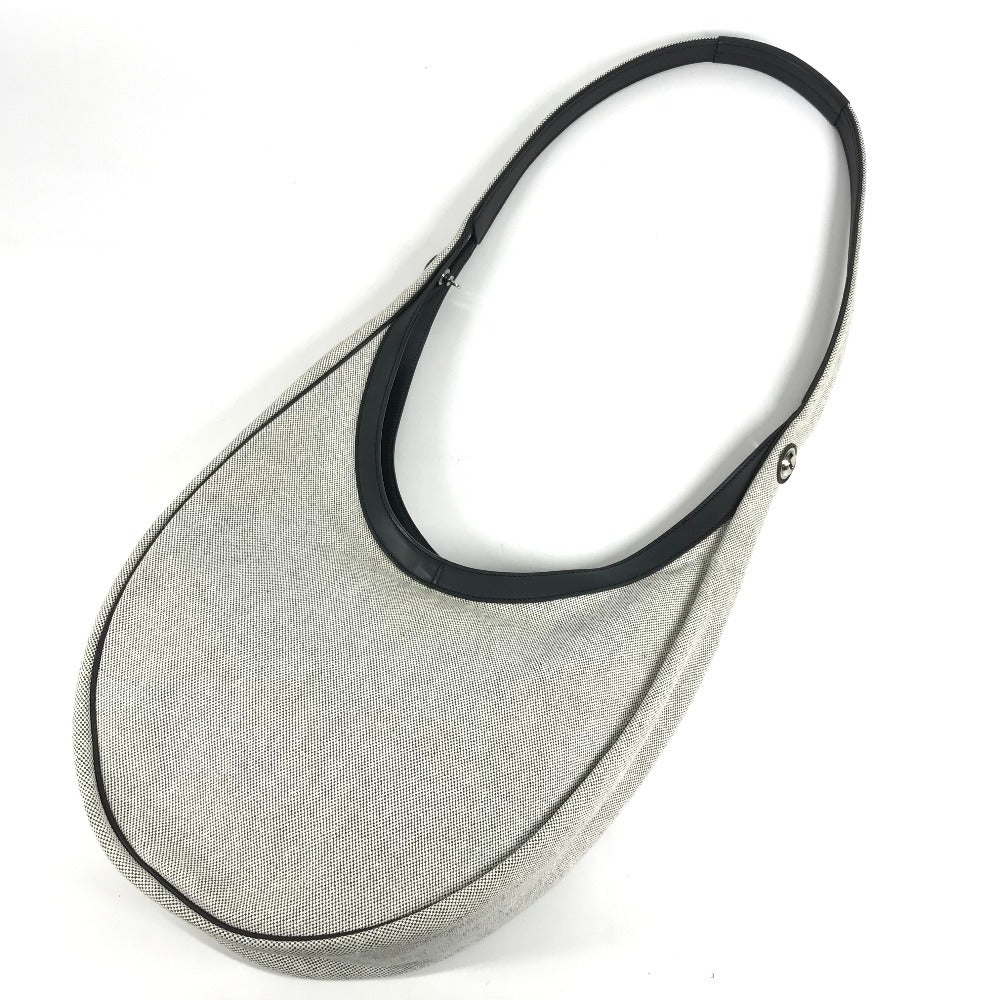 HERMES Sac Roulis MM Shoulder Bag Leather/Canvas Unisex Navy