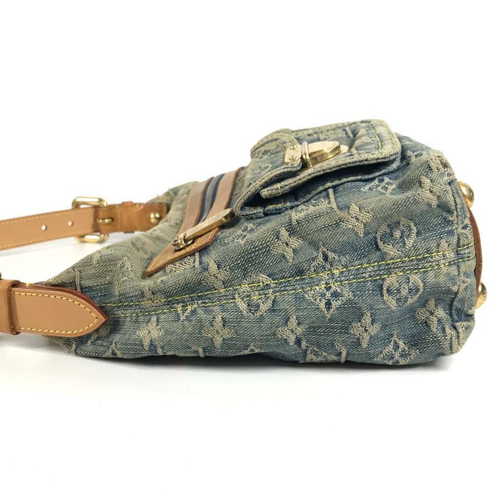 LOUIS VUITTON M95049 Monogram Denim Baggy PM Baggy PM Shoulder Bag Pocket Bag 2WAY Bag Shoulder Bag Monogram Denim Women's Blue