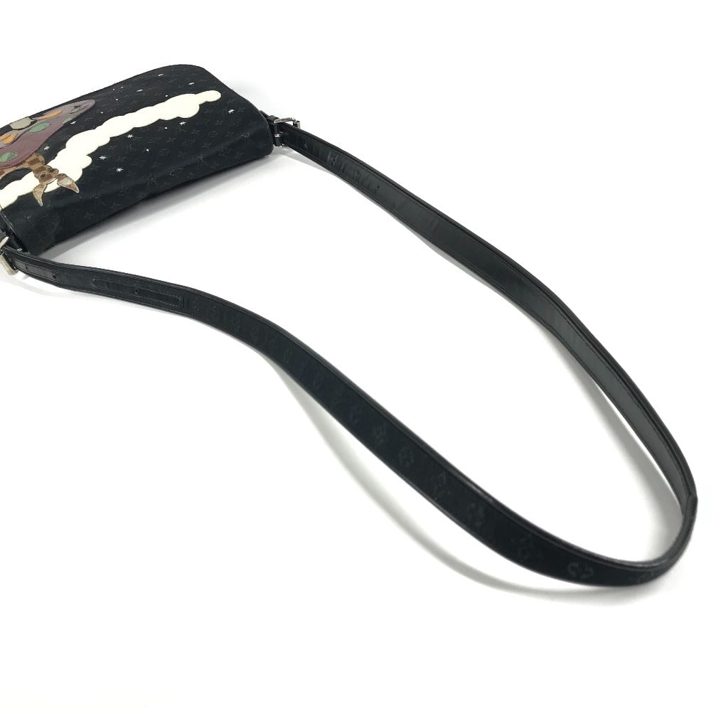 LOUIS VUITTON M92273 Monogram Satin Contes de Fées Musette Crossbody Flap Bag Pouch Shoulder Bag Satin Canvas Women's Black