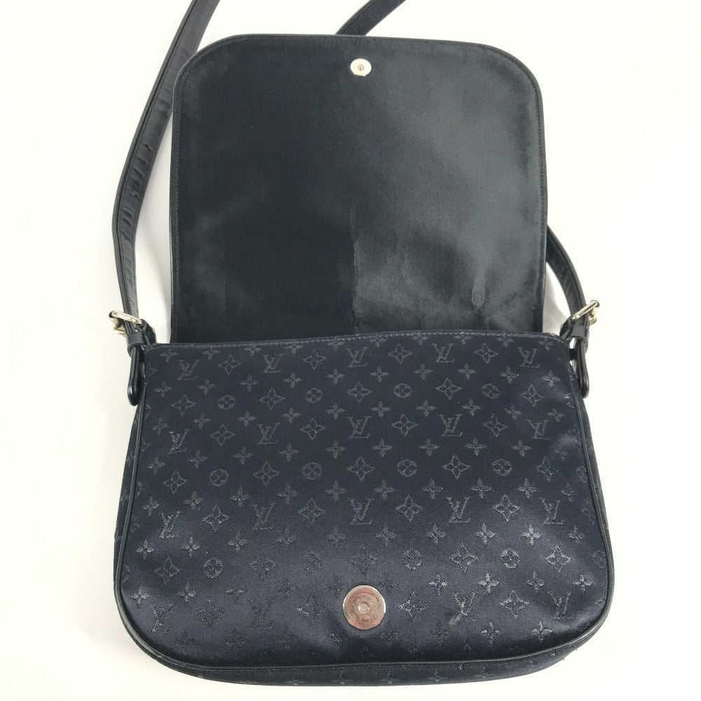 LOUIS VUITTON M92273 Monogram Satin Contes de Fées Musette Crossbody Flap Bag Pouch Shoulder Bag Satin Canvas Women's Black