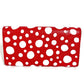 LOUIS VUITTON M81909 Monogram LV x YK Yayoi Kusama Portefeuille Sarah NM Kusama Yayoi Dots ลายจุด กระเป๋าสตางค์แบบพับสองทบมีฝาพับ หนังแท้ ยูนิเซ็กส์ สีแดง