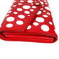 LOUIS VUITTON M81909 Monogram LV x YK Yayoi Kusama Portefeuille Sarah NM Kusama Yayoi Dots ลายจุด กระเป๋าสตางค์แบบพับสองทบมีฝาพับ หนังแท้ ยูนิเซ็กส์ สีแดง