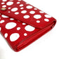 LOUIS VUITTON M81909 Monogram LV x YK Yayoi Kusama Portefeuille Sarah NM Kusama Yayoi Dots ลายจุด กระเป๋าสตางค์แบบพับสองทบมีฝาพับ หนังแท้ ยูนิเซ็กส์ สีแดง