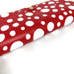 LOUIS VUITTON M81909 Monogram LV x YK Yayoi Kusama Portefeuille Sarah NM Kusama Yayoi Dots ลายจุด กระเป๋าสตางค์แบบพับสองทบมีฝาพับ หนังแท้ ยูนิเซ็กส์ สีแดง