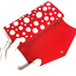 LOUIS VUITTON M81909 Monogram LV x YK Yayoi Kusama Portefeuille Sarah NM Kusama Yayoi Dots ลายจุด กระเป๋าสตางค์แบบพับสองทบมีฝาพับ หนังแท้ ยูนิเซ็กส์ สีแดง