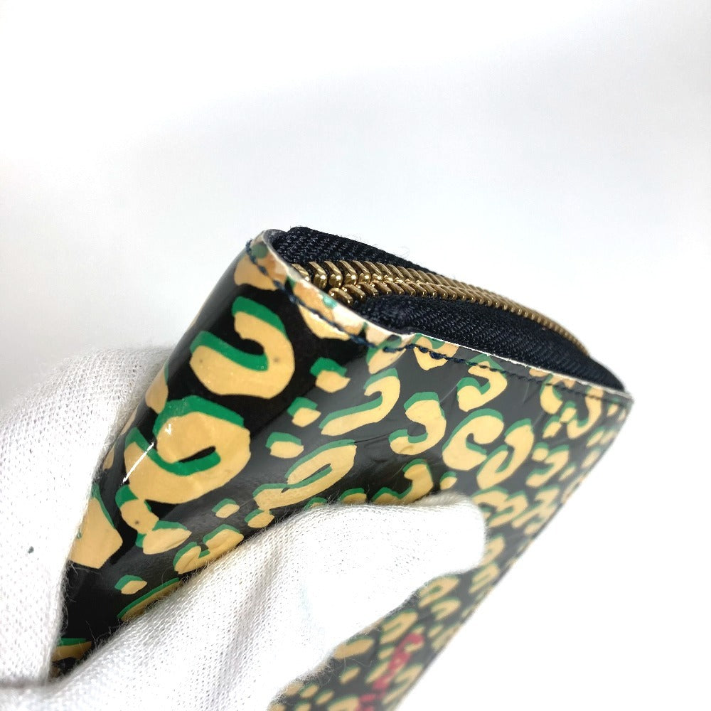 LOUIS VUITTON M91475 Vernis Leopard ลายเสือดาว Zippy Wallet กระเป๋าสตางค์ใบยาว มีซิปรอบ หนังแก้ว ยูนิเซ็กส์ สีดำ