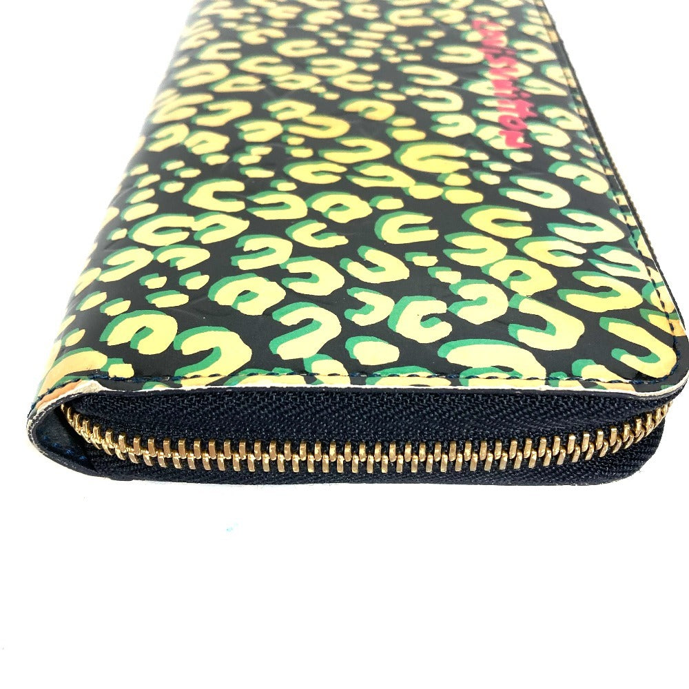 LOUIS VUITTON M91475 Vernis Leopard ลายเสือดาว Zippy Wallet กระเป๋าสตางค์ใบยาว มีซิปรอบ หนังแก้ว ยูนิเซ็กส์ สีดำ