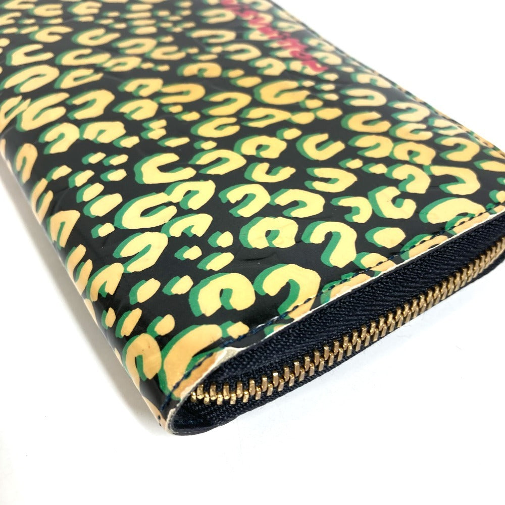 LOUIS VUITTON M91475 Vernis Leopard ลายเสือดาว Zippy Wallet กระเป๋าสตางค์ใบยาว มีซิปรอบ หนังแก้ว ยูนิเซ็กส์ สีดำ