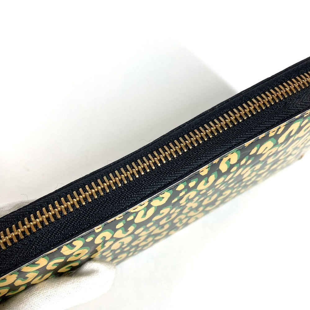 LOUIS VUITTON M91475 Vernis Leopard ลายเสือดาว Zippy Wallet กระเป๋าสตางค์ใบยาว มีซิปรอบ หนังแก้ว ยูนิเซ็กส์ สีดำ