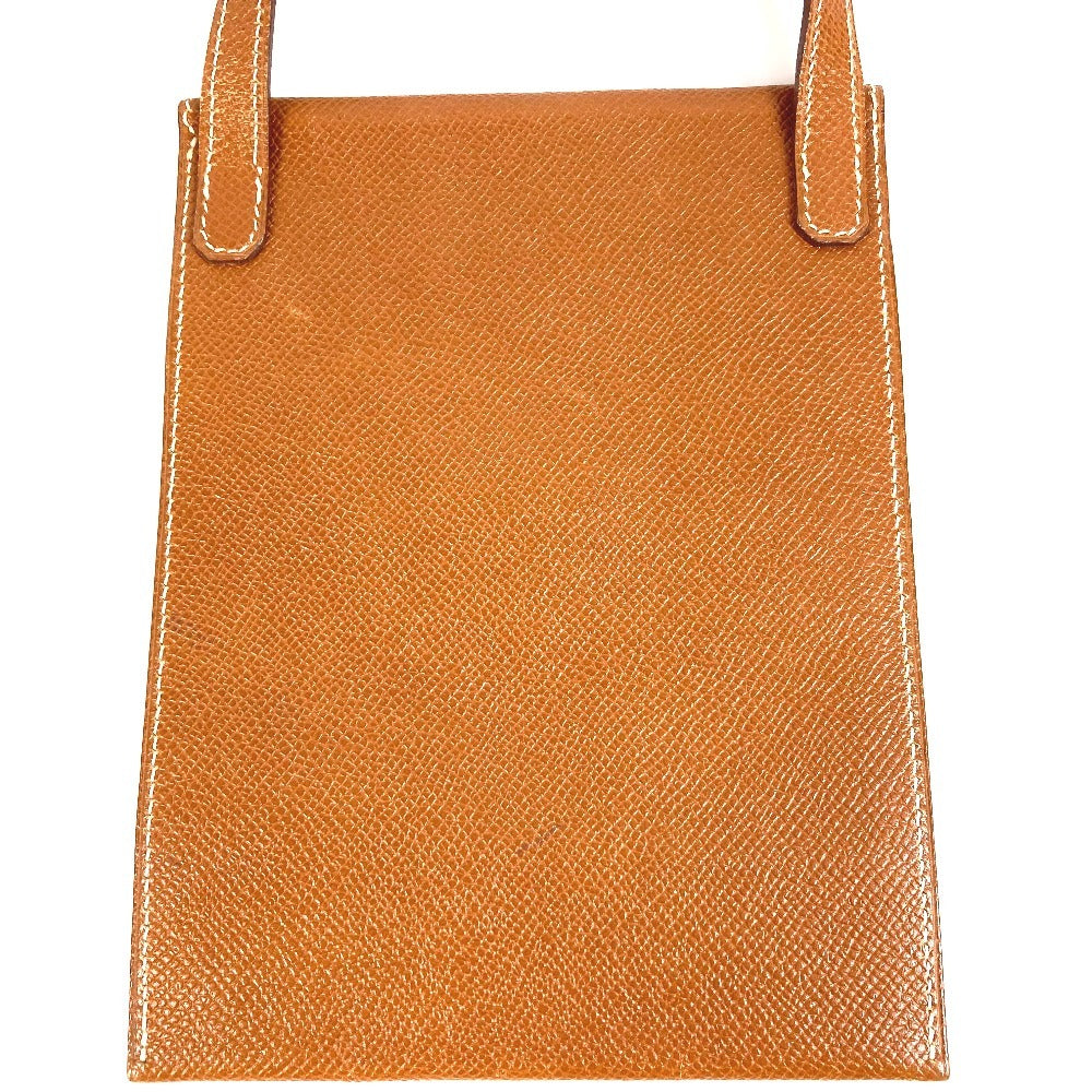 HERMES กระเป๋าสะพายข้างวินเทจ Amerie แบบเฉียง กระเป๋าสะพายข้างมีฝาปิด หนัง ยูนิเซ็กส์ สีน้ำตาล
