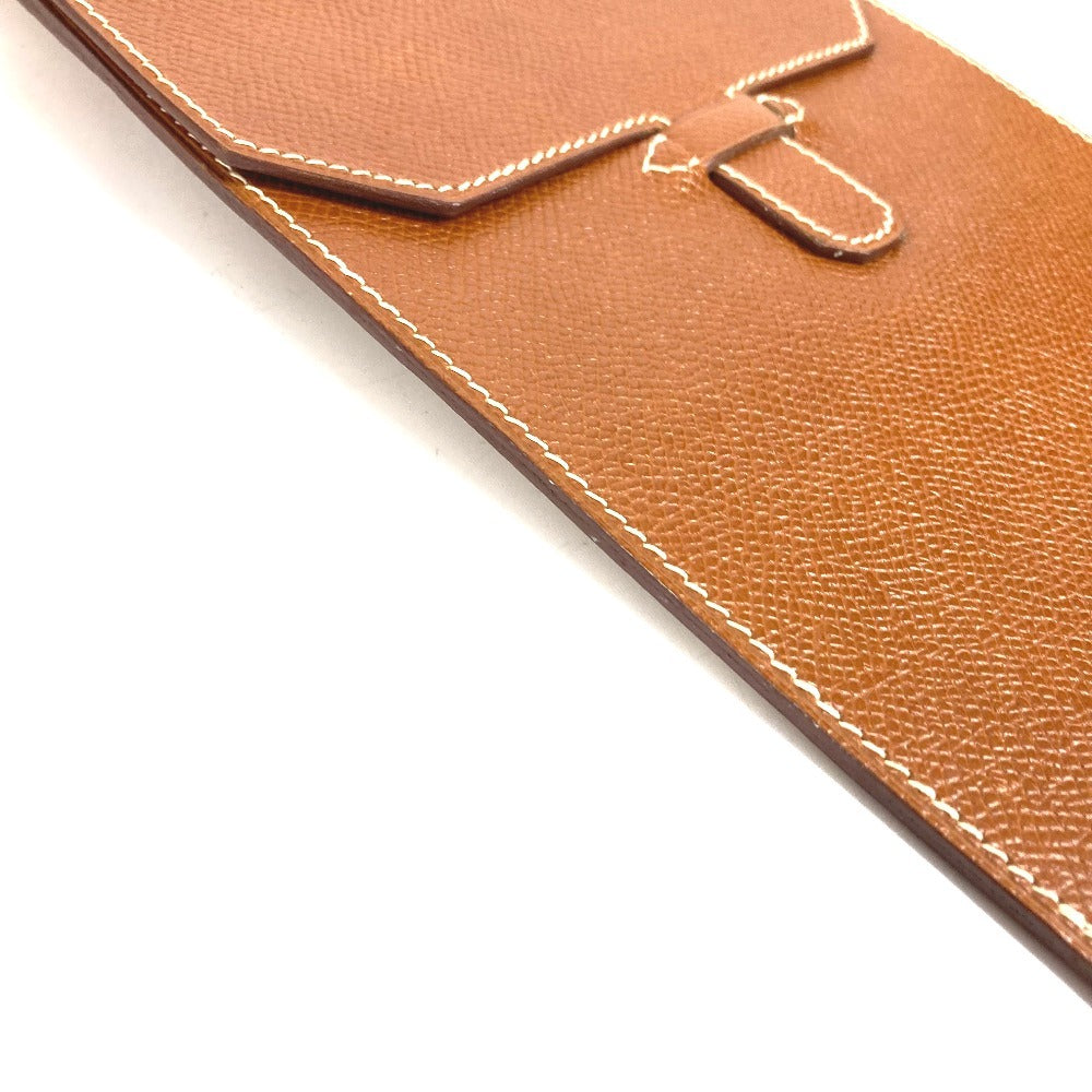 HERMES กระเป๋าสะพายข้างวินเทจ Amerie แบบเฉียง กระเป๋าสะพายข้างมีฝาปิด หนัง ยูนิเซ็กส์ สีน้ำตาล