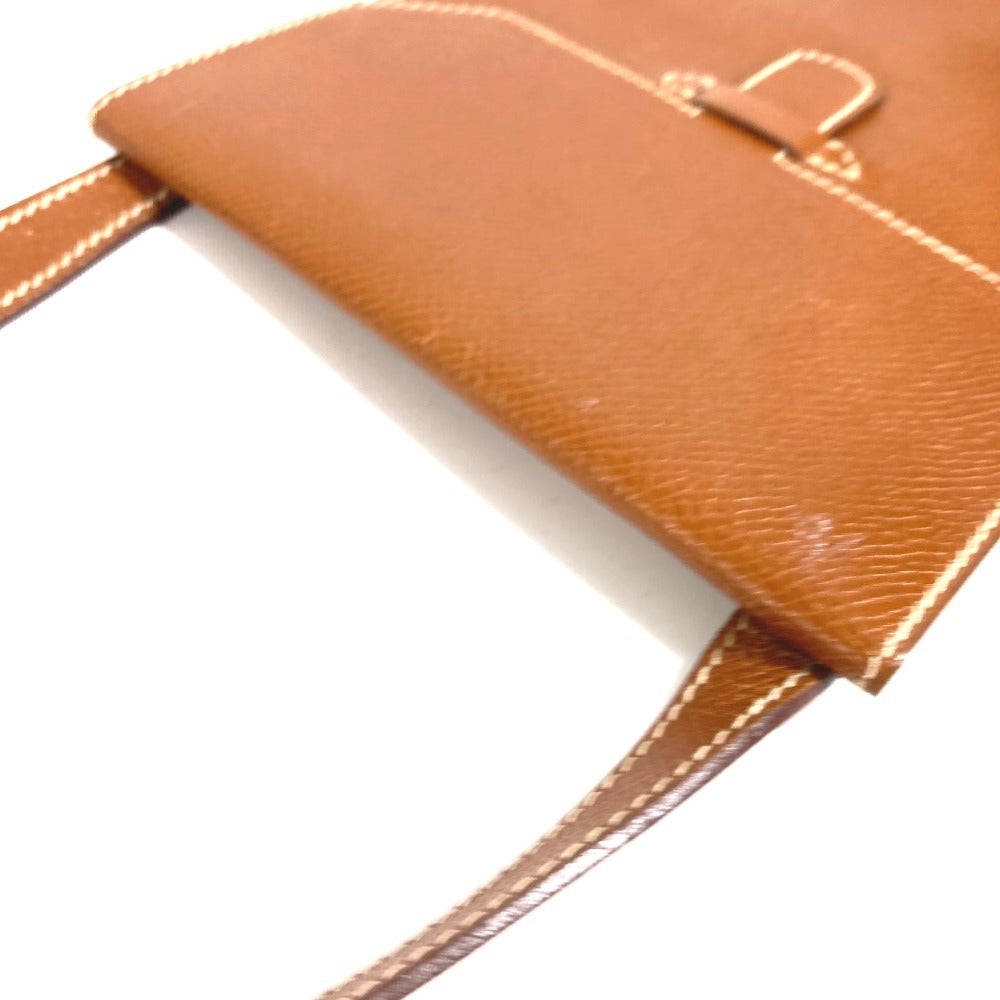 HERMES กระเป๋าสะพายข้างวินเทจ Amerie แบบเฉียง กระเป๋าสะพายข้างมีฝาปิด หนัง ยูนิเซ็กส์ สีน้ำตาล