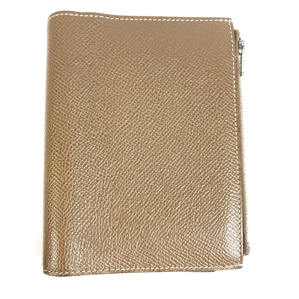 HERMES EA Zip ระบบสมุดแพลนเนอร์ EA Zip เครื่องเขียน มีช่องเก็บของ ปกสมุดแพลนเนอร์ หนัง ยูนิเซ็กส์ สี Etoupe สีเทา