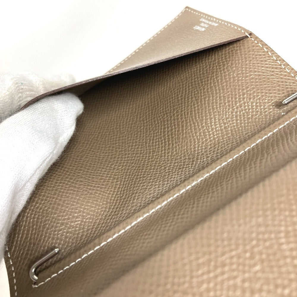 HERMES EA Zip ระบบสมุดแพลนเนอร์ EA Zip เครื่องเขียน มีช่องเก็บของ ปกสมุดแพลนเนอร์ หนัง ยูนิเซ็กส์ สี Etoupe สีเทา