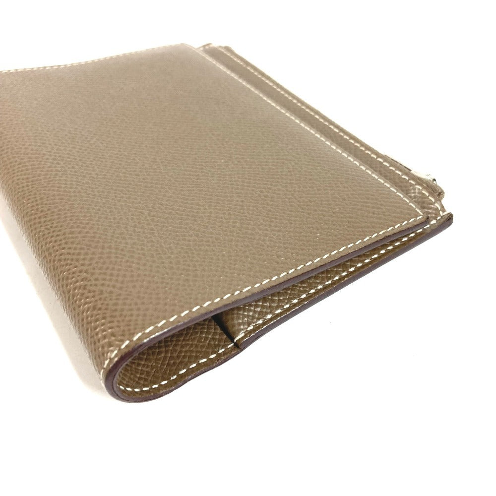 HERMES EA Zip ระบบสมุดแพลนเนอร์ EA Zip เครื่องเขียน มีช่องเก็บของ ปกสมุดแพลนเนอร์ หนัง ยูนิเซ็กส์ สี Etoupe สีเทา
