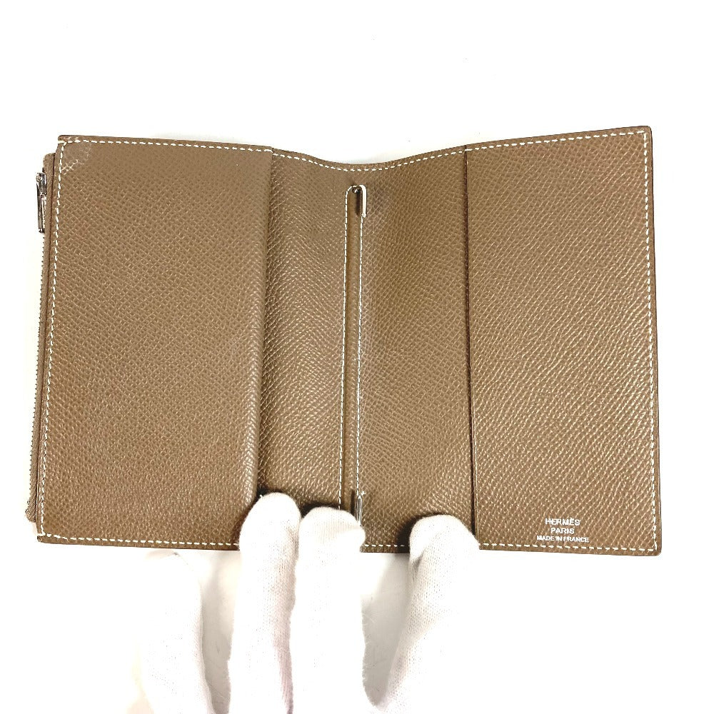 HERMES EA Zip ระบบสมุดแพลนเนอร์ EA Zip เครื่องเขียน มีช่องเก็บของ ปกสมุดแพลนเนอร์ หนัง ยูนิเซ็กส์ สี Etoupe สีเทา