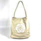 CHANEL Camellia Logo Bag Tote Bag Shoulder Bag Leather Unisex Beige
