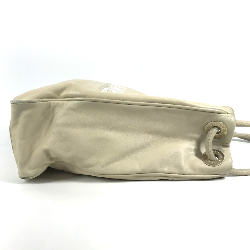 CHANEL Camellia Logo Bag Tote Bag Shoulder Bag Leather Unisex Beige