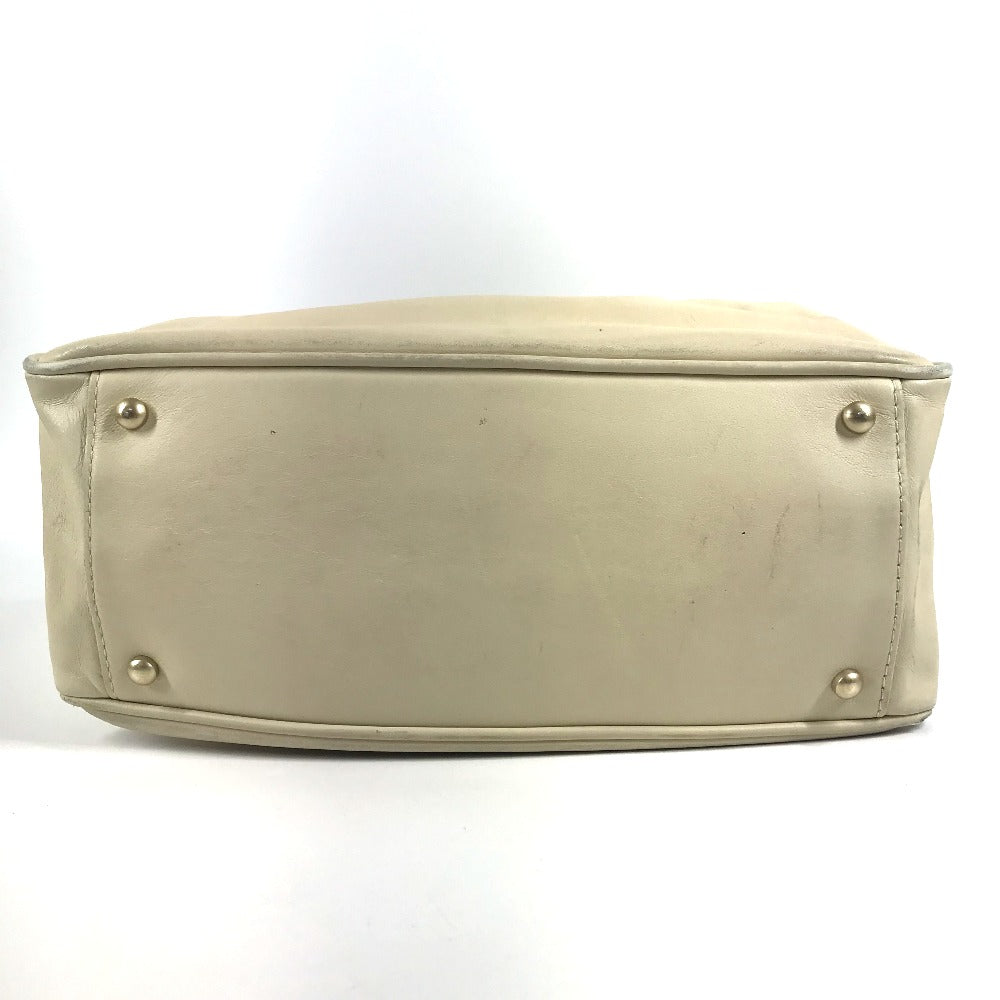 CHANEL Camellia Logo Bag Tote Bag Shoulder Bag Leather Unisex Beige