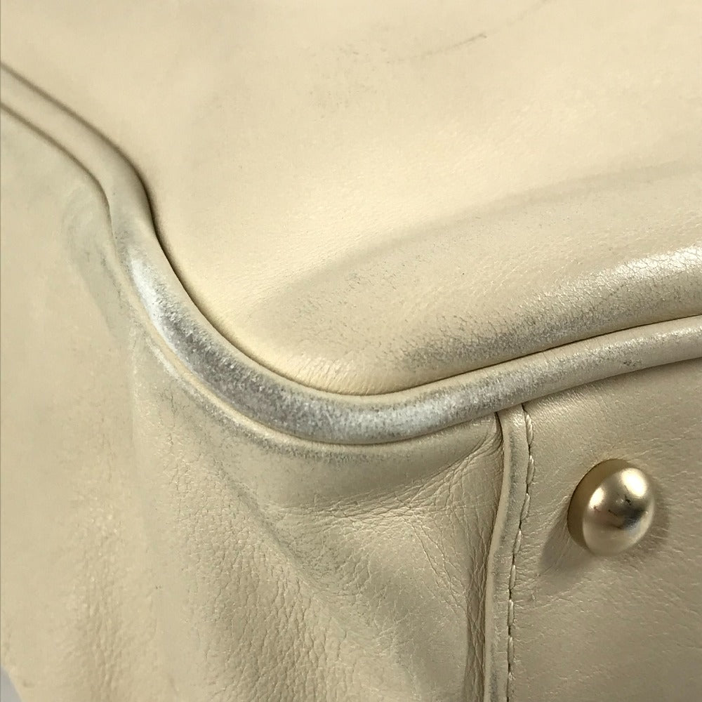 CHANEL Camellia Logo Bag Tote Bag Shoulder Bag Leather Unisex Beige