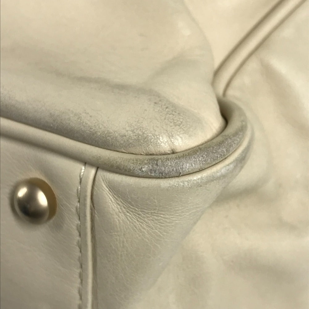 CHANEL Camellia Logo Bag Tote Bag Shoulder Bag Leather Unisex Beige