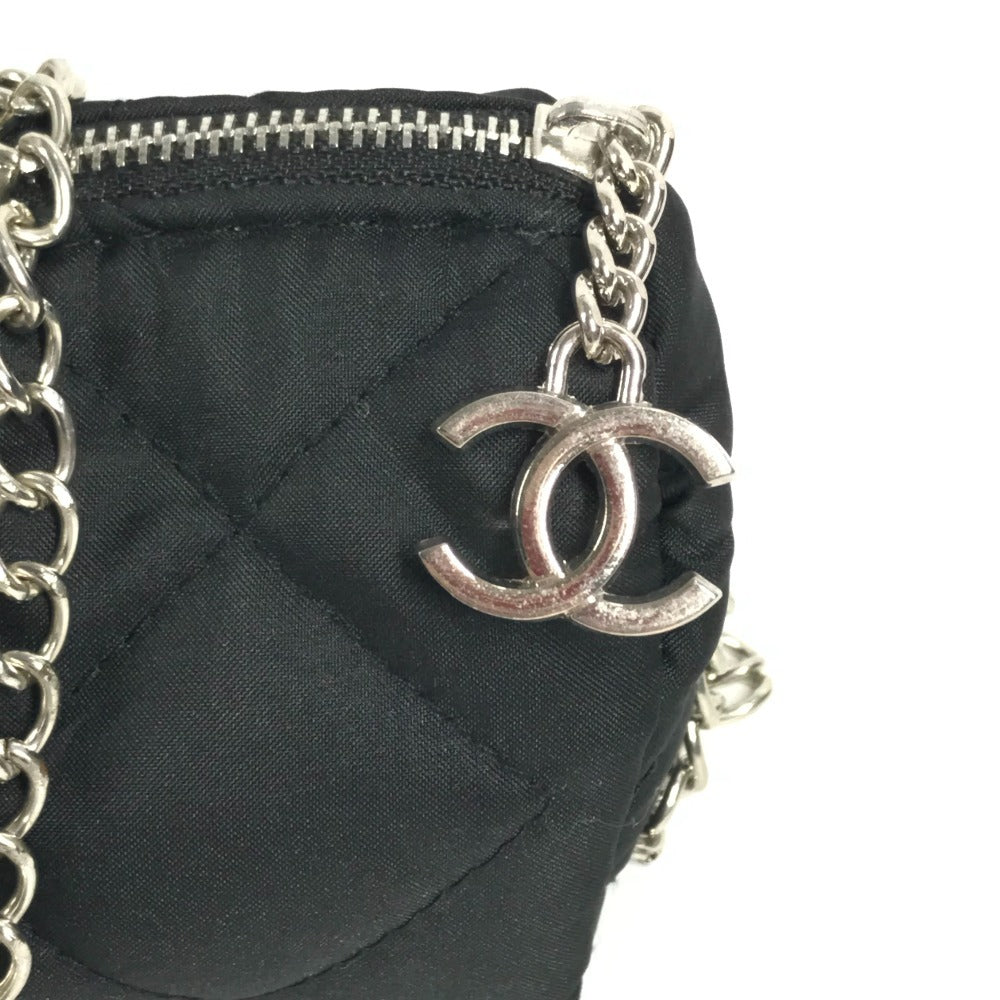 CHANEL CC Coco Mark Bicolor Folding Umbrella with Chain Case, Chain Pouch, Umbrella, Nylon, Unisex, Black