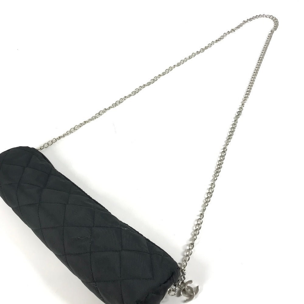 CHANEL CC Coco Mark Bicolor Folding Umbrella with Chain Case, Chain Pouch, Umbrella, Nylon, Unisex, Black
