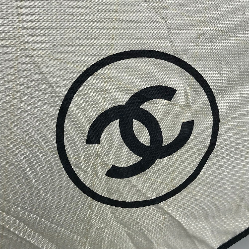 CHANEL CC Coco Mark Bicolor Folding Umbrella with Chain Case, Chain Pouch, Umbrella, Nylon, Unisex, Black