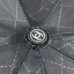 CHANEL CC Coco Mark Bicolor Folding Umbrella with Chain Case, Chain Pouch, Umbrella, Nylon, Unisex, Black