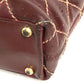 CHANEL Matelasse Quilted Wild Stitch CC Coco Mark Logo Handbag Tote Bag Leather Unisex Wine Red