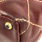 CHANEL Matelasse Quilted Wild Stitch CC Coco Mark Logo Handbag Tote Bag Leather Unisex Wine Red