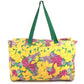 HERMES Vintage Bird Pattern Floral Pattern Bag Tote Bag Shoulder Bag Cotton Unisex Green