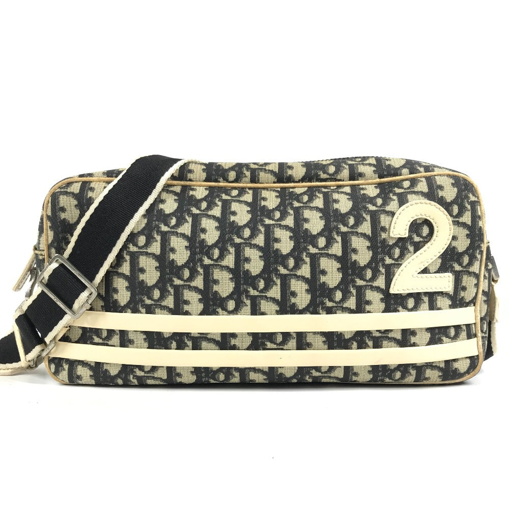 Dior Vintage Trotter Logo NO2 Bag Crossbody Pochette Shoulder Bag PVC/Canvas/Suede Unisex Black