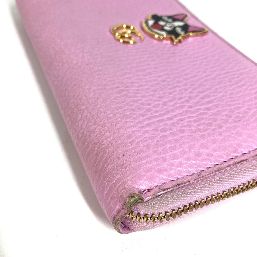 GUCCI 499337 BOSCO กระเป๋าสตางค์ใบยาวซิปรอบ หนัง ยูนิเซ็กส์ สีชมพู