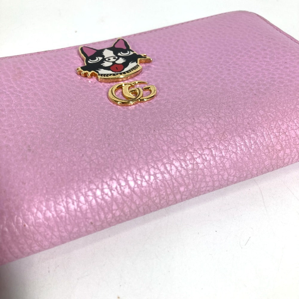 GUCCI 499337 BOSCO กระเป๋าสตางค์ใบยาวซิปรอบ หนัง ยูนิเซ็กส์ สีชมพู
